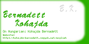 bernadett kohajda business card